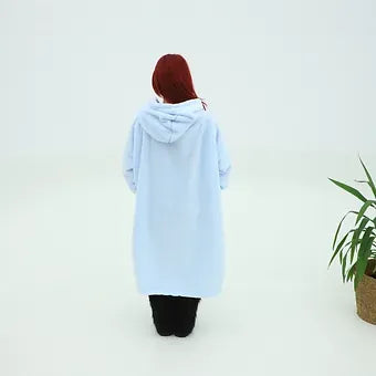 Pufero Gök Mavi Giyilebilir Battaniye