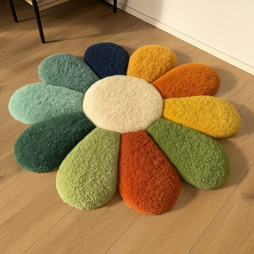 3D Flufyy Çiçek Halı & Dekor