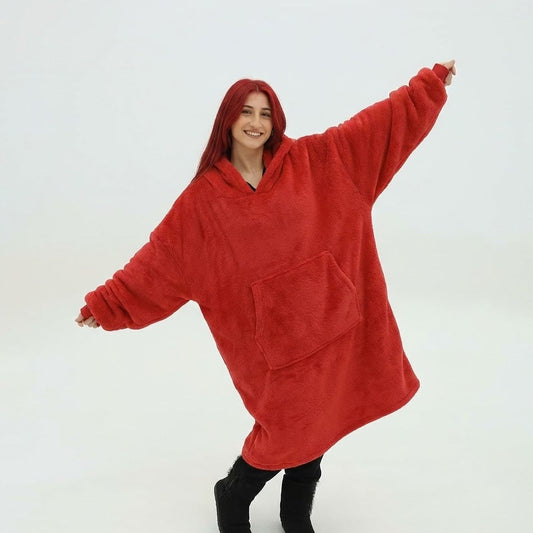 Pufero Kırmızı Giyilebilir Battaniye